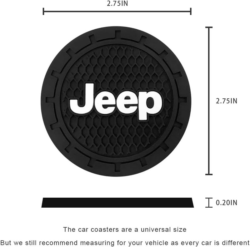 BFIVEANTE Car Cup Holder Coaster for Jeep,Silicone Cupholder Coaster,Car Interior Accessories,2.76 Inch 2 Pieces - Image 2